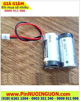 Panasonic 2CR123A, Pin 6v lithium Panasonic 2CR123A Industrial (Bộ 2viên), Xuất xứ Indonesia